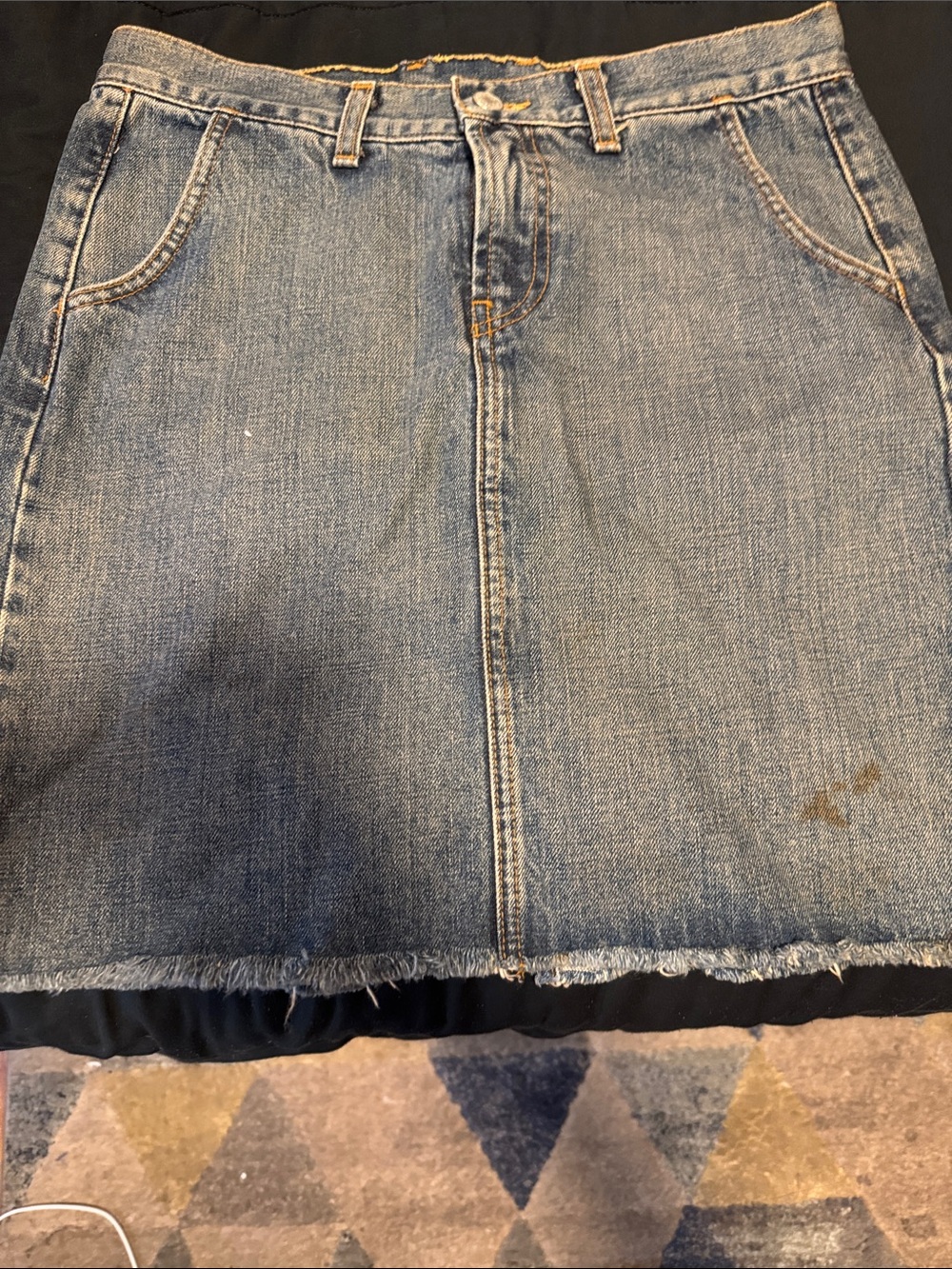 Lucky Brand Blue Denim Skirt with Printed Lining